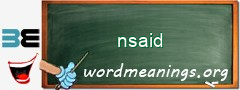 WordMeaning blackboard for nsaid